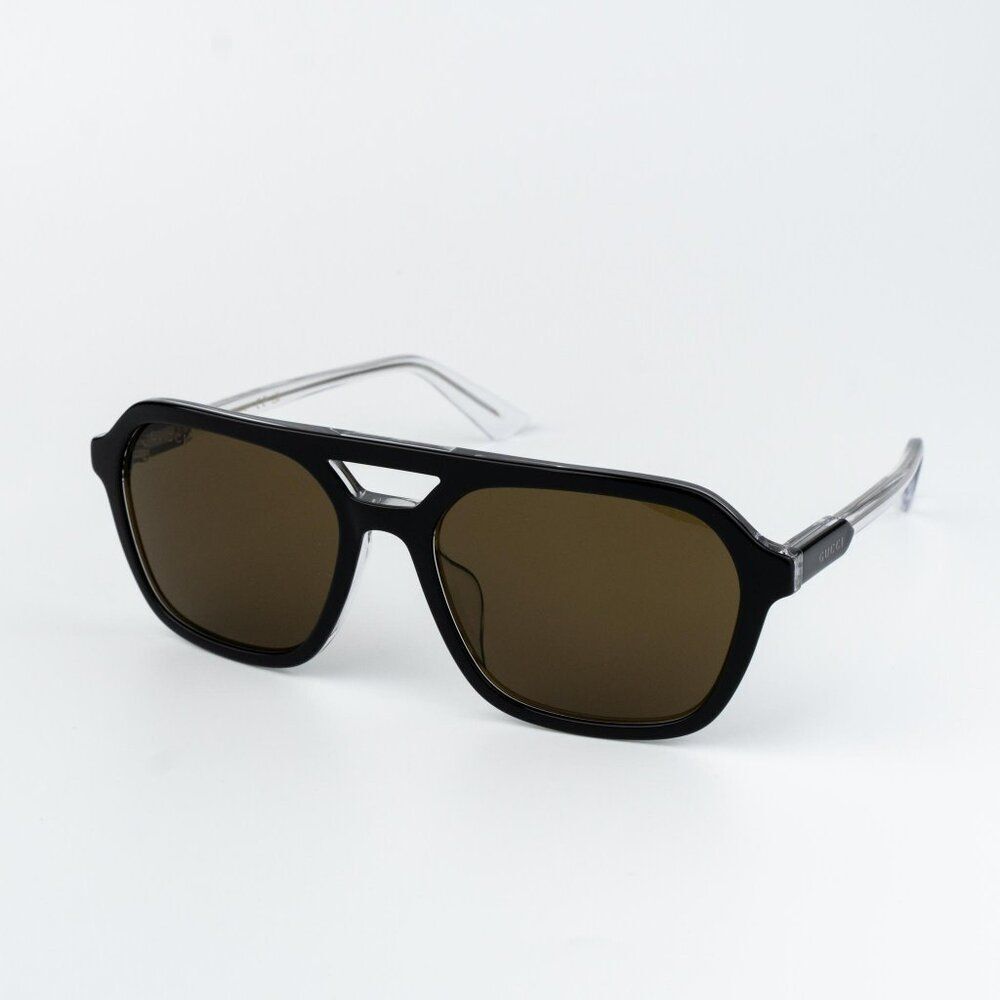Gucci Men Sunglasses Black Brown Pilot GG1823SA 003 NEW AUTHENTIC